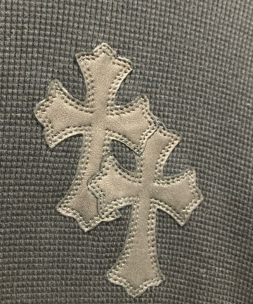 CHROME HEARTS（クロムハーツ）CHROME HEARTS (クロムハーツ) クロスレザーパッチサーマルカットソー ブラック サイズ:FREEの古着・服飾アイテム