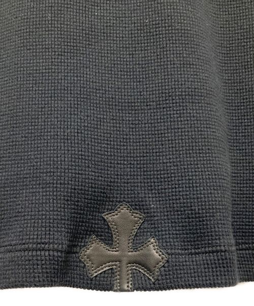 CHROME HEARTS（クロムハーツ）CHROME HEARTS (クロムハーツ) クロスレザーパッチサーマルカットソー ブラック サイズ:FREEの古着・服飾アイテム