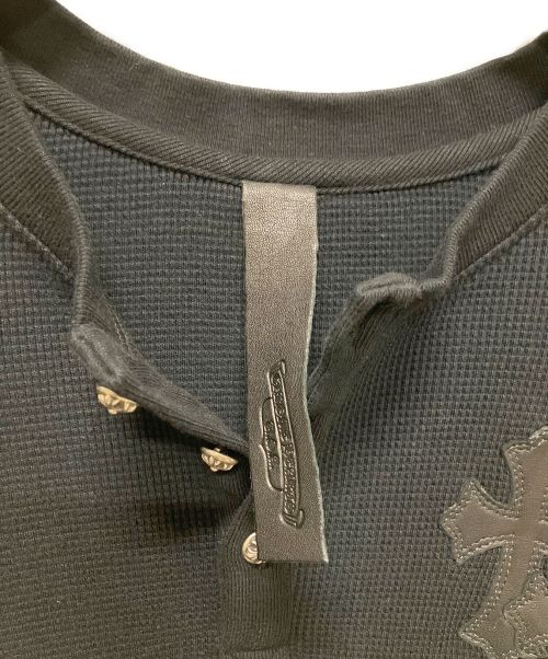 CHROME HEARTS（クロムハーツ）CHROME HEARTS (クロムハーツ) クロスレザーパッチサーマルカットソー ブラック サイズ:FREEの古着・服飾アイテム
