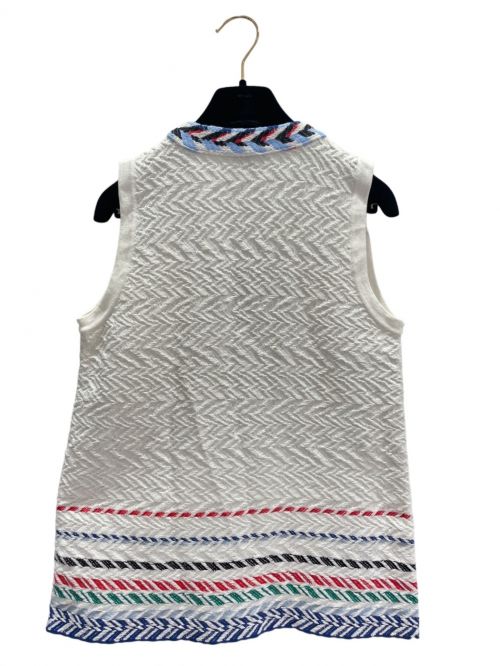 CHANEL（シャネル）CHANEL (シャネル) ラメノースリーブカーディガン ホワイト サイズ:34の古着・服飾アイテム