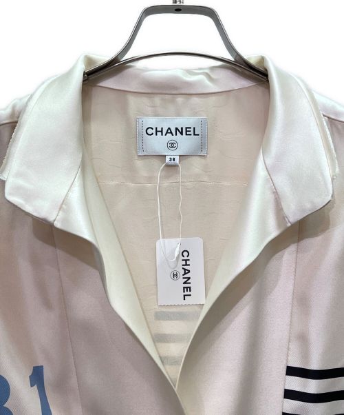 CHANEL（シャネル）CHANEL (シャネル) シルクシャツジャケット ベージュ サイズ:38の古着・服飾アイテム