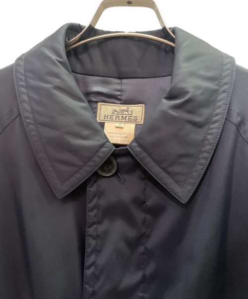 HERMES（エルメス）HERMES (エルメス) ナイロンシングルトレンチコート ネイビー サイズ:48の古着・服飾アイテム