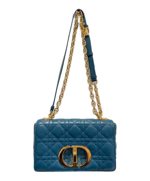 Christian Dior（クリスチャン ディオール）Christian Dior (クリスチャン ディオール) カロ スモール カナージュカーフスキンバッグ スカイブルー サイズ:スモールの古着・服飾アイテム