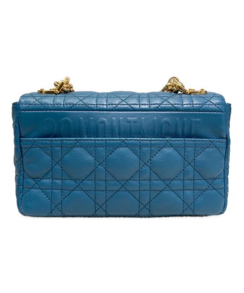 Christian Dior（クリスチャン ディオール）Christian Dior (クリスチャン ディオール) カロ スモール カナージュカーフスキンバッグ スカイブルー サイズ:スモールの古着・服飾アイテム
