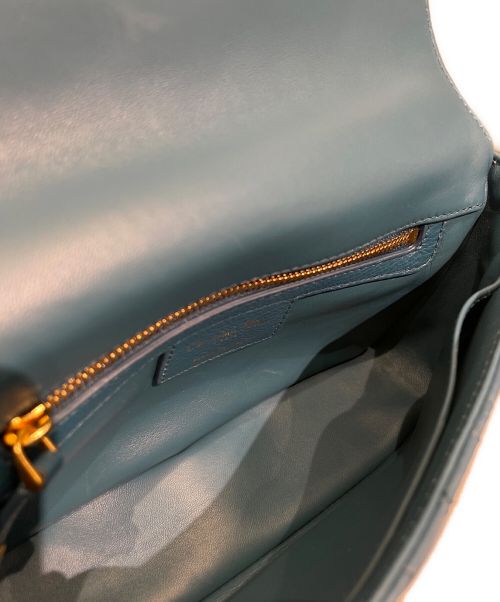 Christian Dior（クリスチャン ディオール）Christian Dior (クリスチャン ディオール) カロ スモール カナージュカーフスキンバッグ スカイブルー サイズ:スモールの古着・服飾アイテム