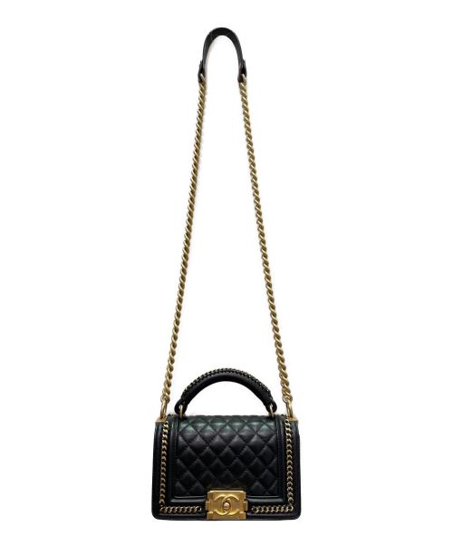 CHANEL（シャネル）CHANEL (シャネル) ボーイシャネル トップハンドル2wayバッグ ブラックの古着・服飾アイテム