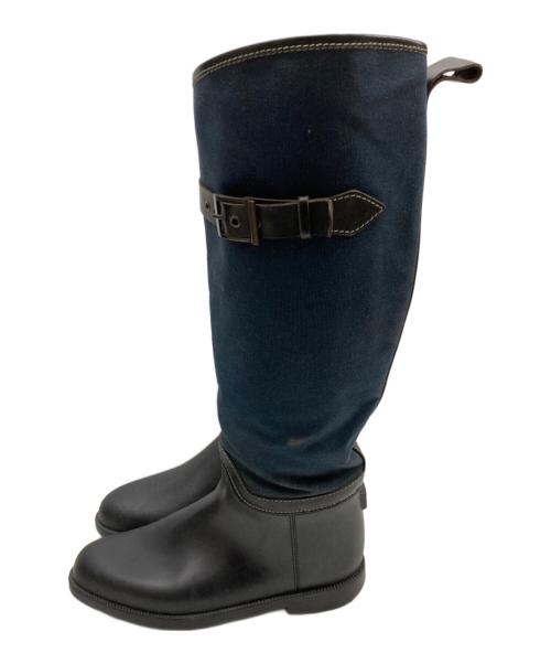 Chloe（クロエ）Chloe (クロエ) ハンティングレインブーツ ブラック×ネイビー サイズ:39の古着・服飾アイテム