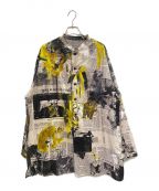 Yohji Yamamoto pour hommeヨウジヤマモト プールオム）の古着「NEWSPAPER STAND COLLAR BLOUSE」｜マルチカラー
