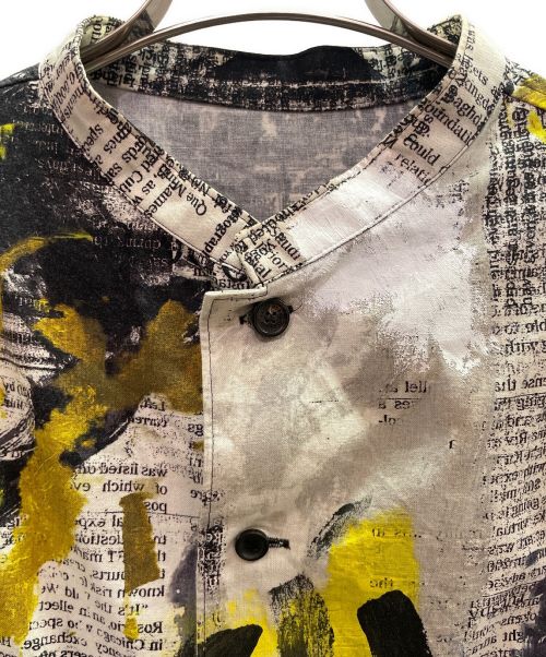 Yohji Yamamoto pour homme（ヨウジヤマモト プールオム）Yohji Yamamoto pour homme (ヨウジヤマモト プールオム) NEWSPAPER STAND COLLAR BLOUSE マルチカラー サイズ:2の古着・服飾アイテム