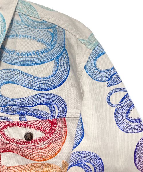 SUPREME（シュプリーム）SUPREME (シュプリーム) Hysteric Glamour (ヒステリックグラマー) Snake Denim Trucker Jacket マルチカラー サイズ:Lの古着・服飾アイテム