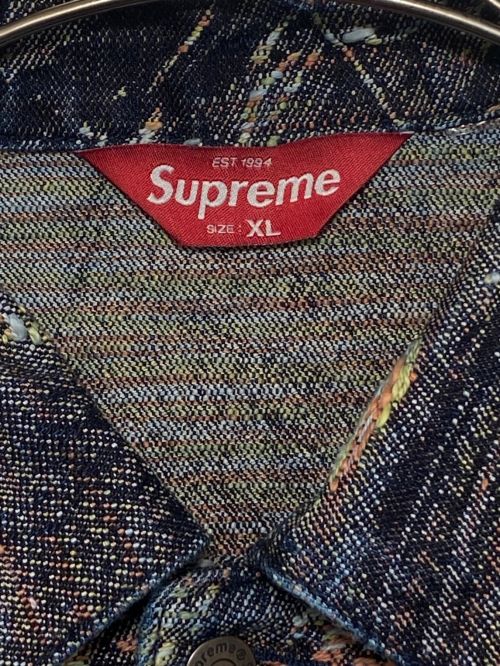 SUPREME（シュプリーム）SUPREME (シュプリーム) Archive Denim Jacquard Trucker Jacket ネイビー サイズ:XLの古着・服飾アイテム