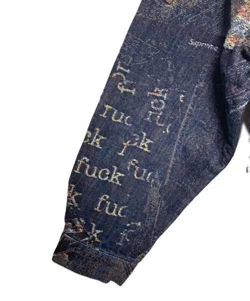 SUPREME（シュプリーム）SUPREME (シュプリーム) Archive Denim Jacquard Trucker Jacket ネイビー サイズ:XLの古着・服飾アイテム