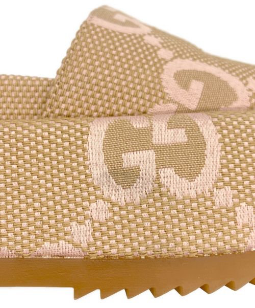 GUCCI（グッチ）GUCCI (グッチ) GGキャンバスサンダル ベージュ×ピンク サイズ:35の古着・服飾アイテム