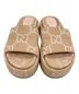 GUCCI (グッチ) GGキャンバスサンダル ベージュ×ピンク サイズ:35：40000円