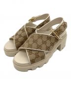 GUCCIグッチ）の古着「ラグソールサンダル」｜ベージュ