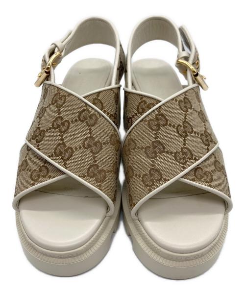 GUCCI（グッチ）GUCCI (グッチ) ラグソールサンダル ベージュ サイズ:36の古着・服飾アイテム