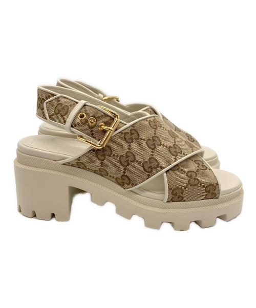 GUCCI（グッチ）GUCCI (グッチ) ラグソールサンダル ベージュ サイズ:36の古着・服飾アイテム