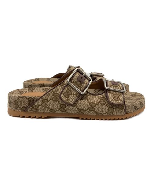 GUCCI（グッチ）GUCCI (グッチ) GGスライドサンダル ベージュ サイズ:8の古着・服飾アイテム