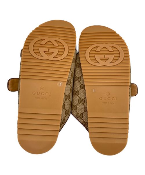 GUCCI（グッチ）GUCCI (グッチ) GGスライドサンダル ベージュ サイズ:8の古着・服飾アイテム