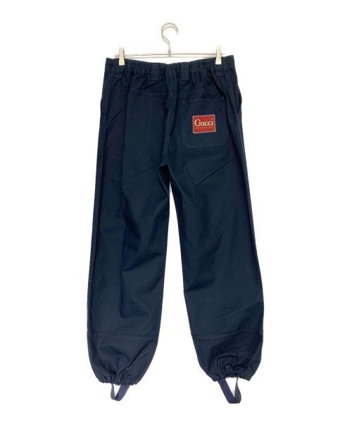 GUCCI（グッチ）GUCCI (グッチ) LOGO PATCH LOOSE PANT ネイビー サイズ:48の古着・服飾アイテム
