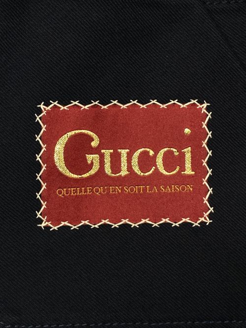 GUCCI（グッチ）GUCCI (グッチ) LOGO PATCH LOOSE PANT ネイビー サイズ:48の古着・服飾アイテム