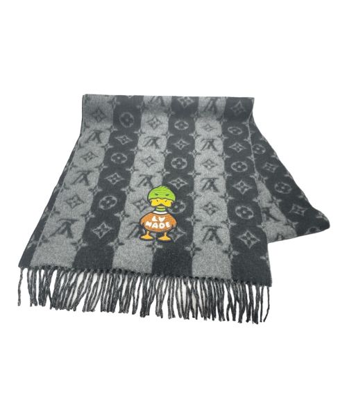 LOUIS VUITTON（ルイ ヴィトン）LOUIS VUITTON (ルイ ヴィトン) エシャルプ ストライプマフラー ブラック×グレー サイズ:-の古着・服飾アイテム