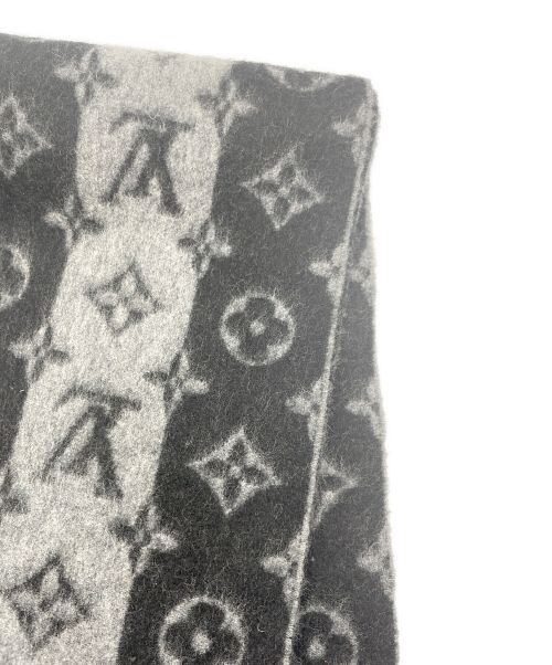 LOUIS VUITTON（ルイ ヴィトン）LOUIS VUITTON (ルイ ヴィトン) エシャルプ ストライプマフラー ブラック×グレー サイズ:-の古着・服飾アイテム