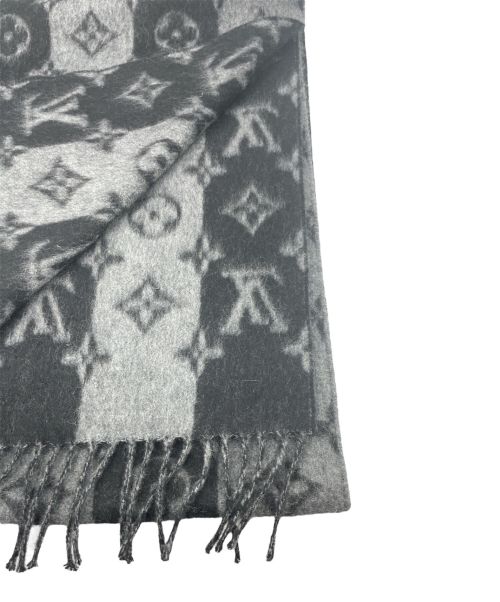 LOUIS VUITTON（ルイ ヴィトン）LOUIS VUITTON (ルイ ヴィトン) エシャルプ ストライプマフラー ブラック×グレー サイズ:-の古着・服飾アイテム