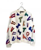LOUIS VUITTON×NBAルイ ヴィトン×エヌビーエー）の古着「コラボレーター マルチ ロゴ クルーネック ニット」｜ホワイト×マルチカラー