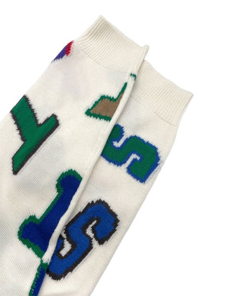 LOUIS VUITTON（ルイ ヴィトン）LOUIS VUITTON (ルイ ヴィトン) NBA (エヌビーエー) コラボレーター マルチ ロゴ クルーネック ニット ホワイト×マルチカラー サイズ:Lの古着・服飾アイテム