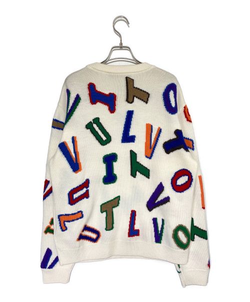 LOUIS VUITTON（ルイ ヴィトン）LOUIS VUITTON (ルイ ヴィトン) NBA (エヌビーエー) コラボレーター マルチ ロゴ クルーネック ニット ホワイト×マルチカラー サイズ:Lの古着・服飾アイテム