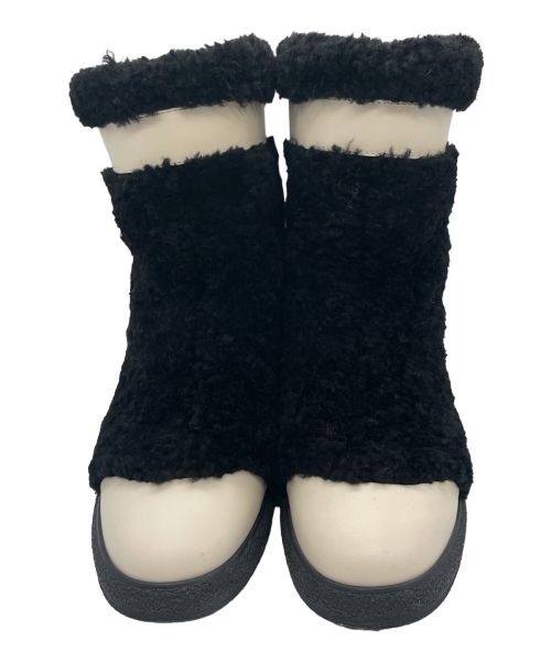 CHANEL（シャネル）CHANEL (シャネル) ムートン切替ブーツ ブラック サイズ:36の古着・服飾アイテム
