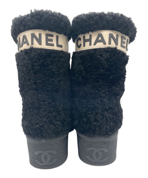 CHANEL（シャネル）CHANEL (シャネル) ムートン切替ブーツ ブラック サイズ:36の古着・服飾アイテム