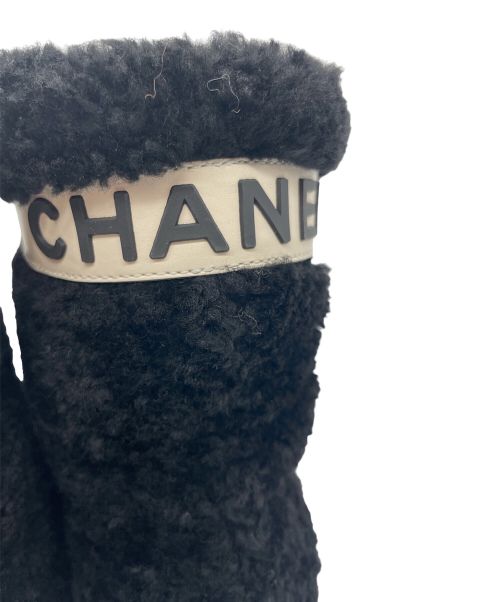 CHANEL（シャネル）CHANEL (シャネル) ムートン切替ブーツ ブラック サイズ:36の古着・服飾アイテム
