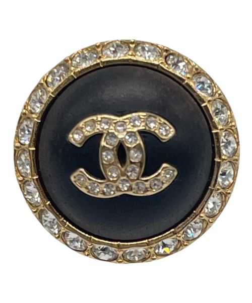 CHANEL（シャネル）CHANEL (シャネル) ココマークボタンピアス ブラック×ゴールドの古着・服飾アイテム