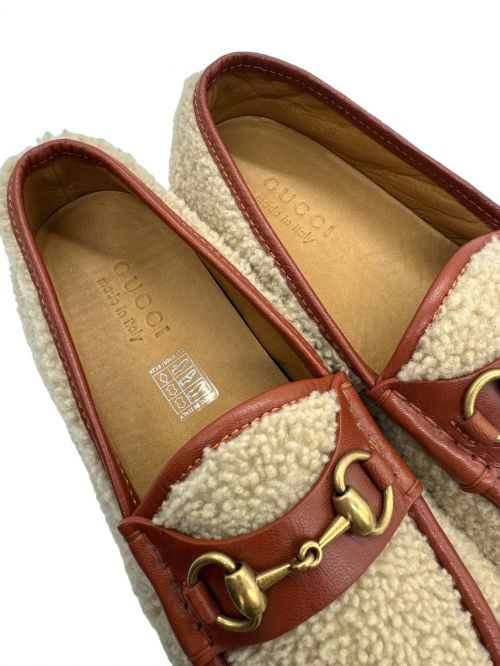 GUCCI（グッチ）GUCCI (グッチ) ホースビットモカシン ベージュ×ブラウン サイズ:8の古着・服飾アイテム