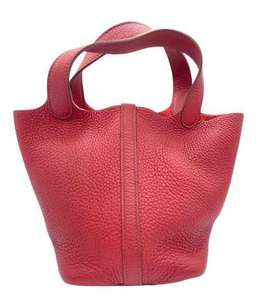 HERMES（エルメス）HERMES (エルメス) ピコタンロック PM/シルバー金具/トリヨンクレマンス/レッド/□P刻印 レッド サイズ:PMの古着・服飾アイテム