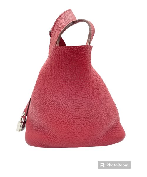 HERMES（エルメス）HERMES (エルメス) ピコタンロック PM/シルバー金具/トリヨンクレマンス/レッド/□P刻印 レッド サイズ:PMの古着・服飾アイテム