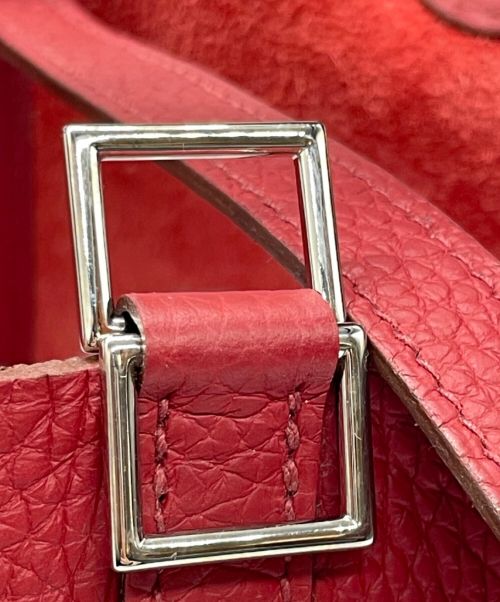 HERMES（エルメス）HERMES (エルメス) ピコタンロック PM/シルバー金具/トリヨンクレマンス/レッド/□P刻印 レッド サイズ:PMの古着・服飾アイテム