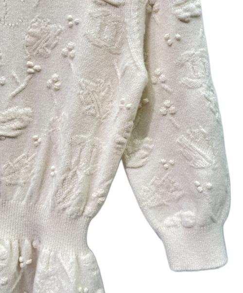 CHANEL（シャネル）CHANEL (シャネル) カシミヤウールニットワンピース P70970K10170 2021年製 ホワイト サイズ:34の古着・服飾アイテム