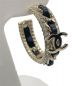 中古・古着 CHANEL (シャネル) ココマーク フープ ピアス ブラック×シャンパンゴールド：85000円