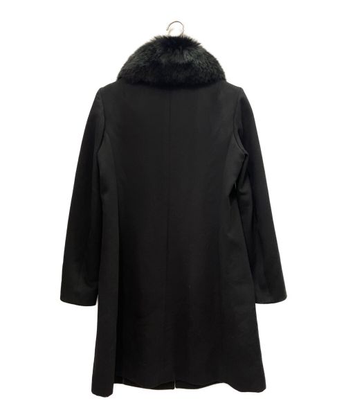 Christian Dior（クリスチャン ディオール）Christian Dior (クリスチャン ディオール) ファー付カシミヤコート ブラック サイズ:38の古着・服飾アイテム