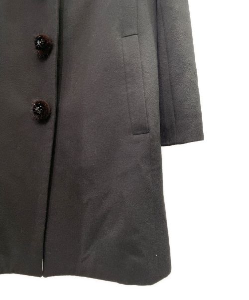Christian Dior（クリスチャン ディオール）Christian Dior (クリスチャン ディオール) ファー付カシミヤコート ブラック サイズ:38の古着・服飾アイテム