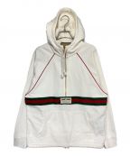 GUCCIグッチ）の古着「ウェブ＆GUCCI ラベル付き スウェットシャツ」｜アイボリー