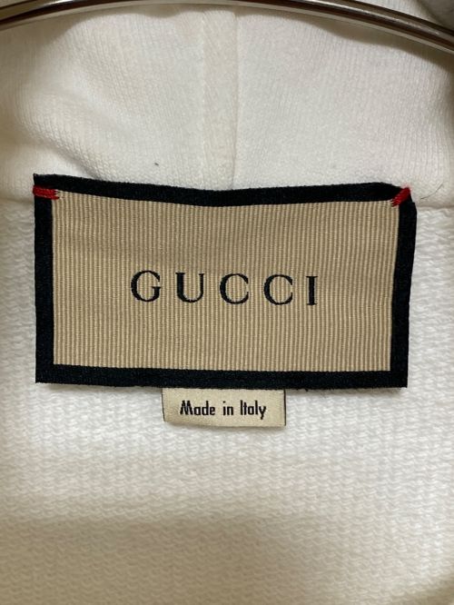 GUCCI（グッチ）GUCCI (グッチ) ウェブ＆GUCCI ラベル付き スウェットシャツ アイボリー サイズ:XSの古着・服飾アイテム