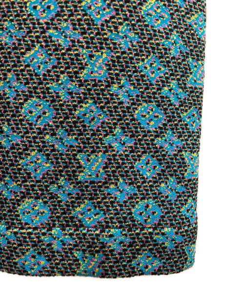 LOUIS VUITTON（ルイ ヴィトン）LOUIS VUITTON (ルイ ヴィトン) シルク混ニットスカート ブルー×ブラック サイズ:XSの古着・服飾アイテム