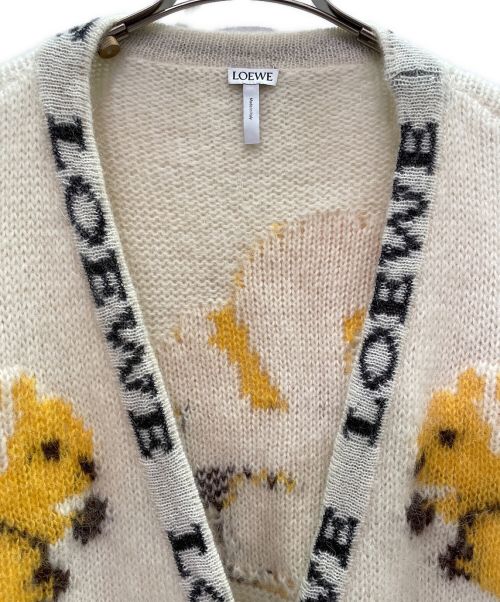 LOEWE（ロエベ）LOEWE (ロエベ) モヘヤ混ニットカーディガン アイボリー サイズ:Sの古着・服飾アイテム