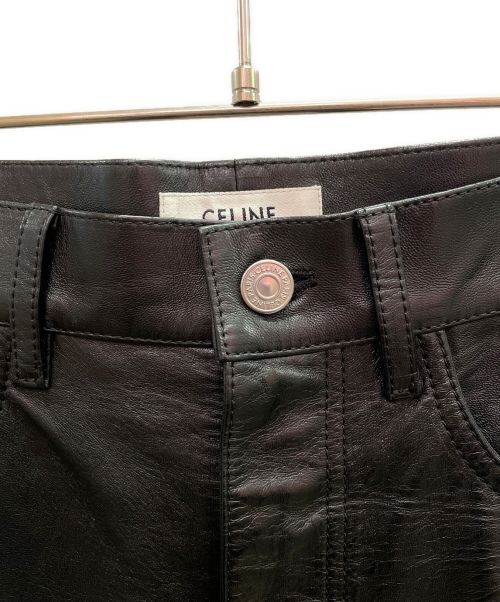 CELINE（セリーヌ）CELINE (セリーヌ) ラムレザーパンツ ブラック サイズ:44の古着・服飾アイテム