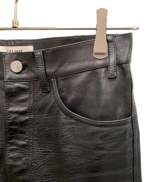 CELINE（セリーヌ）CELINE (セリーヌ) ラムレザーパンツ ブラック サイズ:44の古着・服飾アイテム