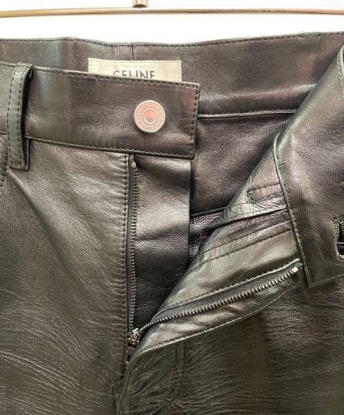 CELINE（セリーヌ）CELINE (セリーヌ) ラムレザーパンツ ブラック サイズ:44の古着・服飾アイテム